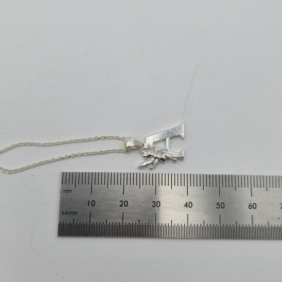 18 Inch Sterling Silver Disney Fairy Letter A Pendant Necklace A3880 - Picture 5 of 6